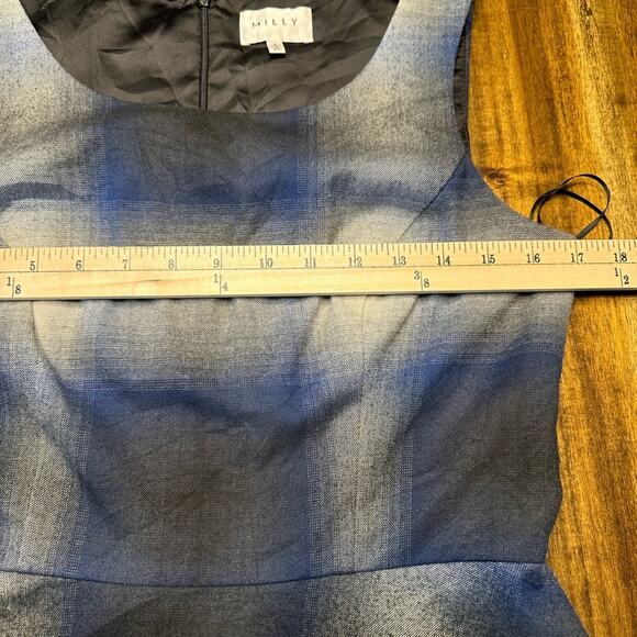 Milly Size 6 Plaid Flannel Fit & Flare Lace Trim Dress EUC Dark Romantic - Picture 7 of 8